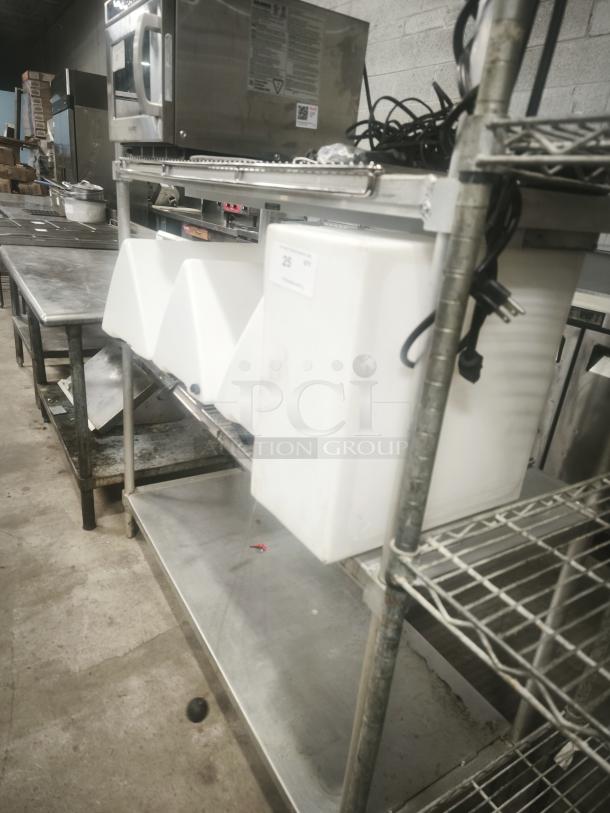 Car Top Lighted Sign, Model 3 Large, white hardware, mounted on metal shelf, visible power cords, used condition.