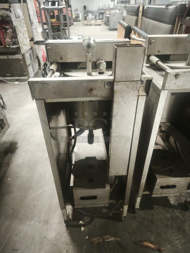 BroasterFryer 1600 pressure fryer, used condition, industrial stainless steel, includes valves and controls.
