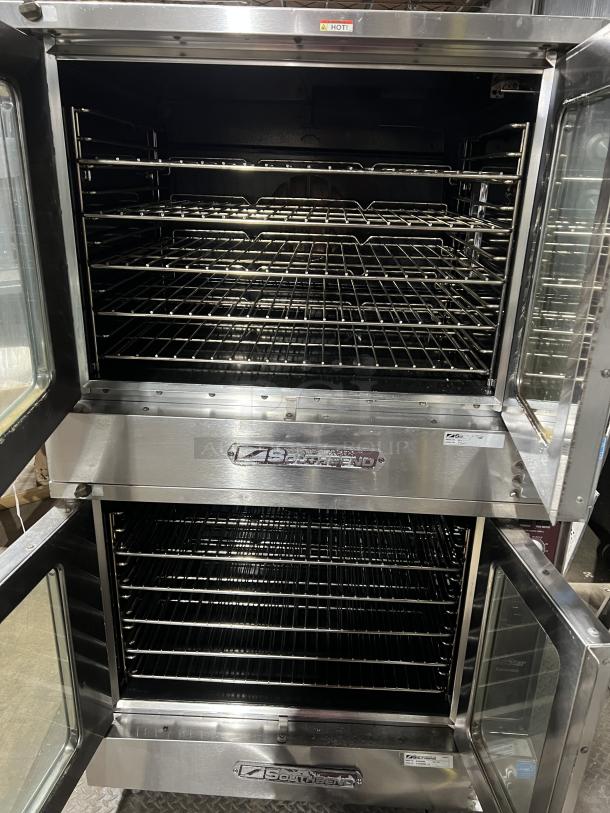 Southbend SilverStar SL-Series double convection oven, stainless steel, Energy Star certified, model SLES20SC, thermostatic controls, wired racks.
