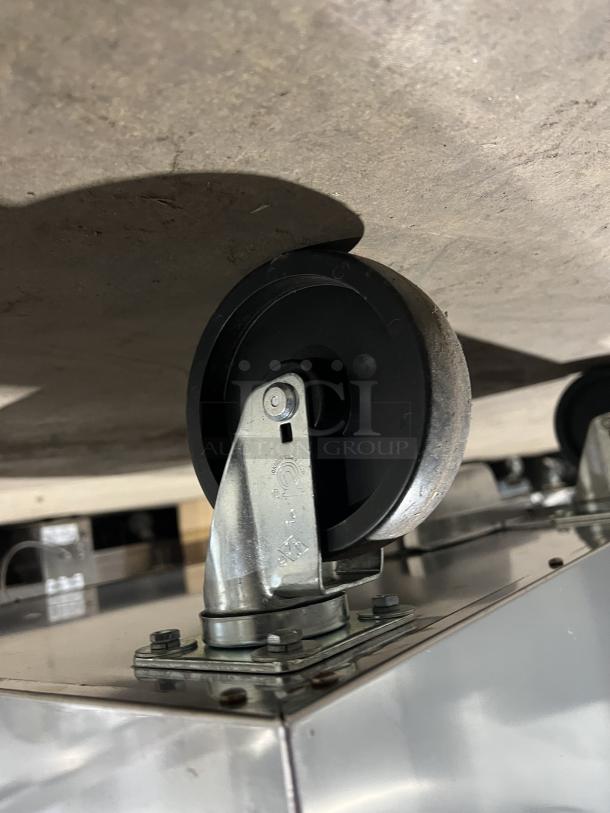 Vulcan VP18 stainless steel heated holding cabinet on casters, full-height, universal pan slides, 120V 1 Phase, SN: WM0008243.