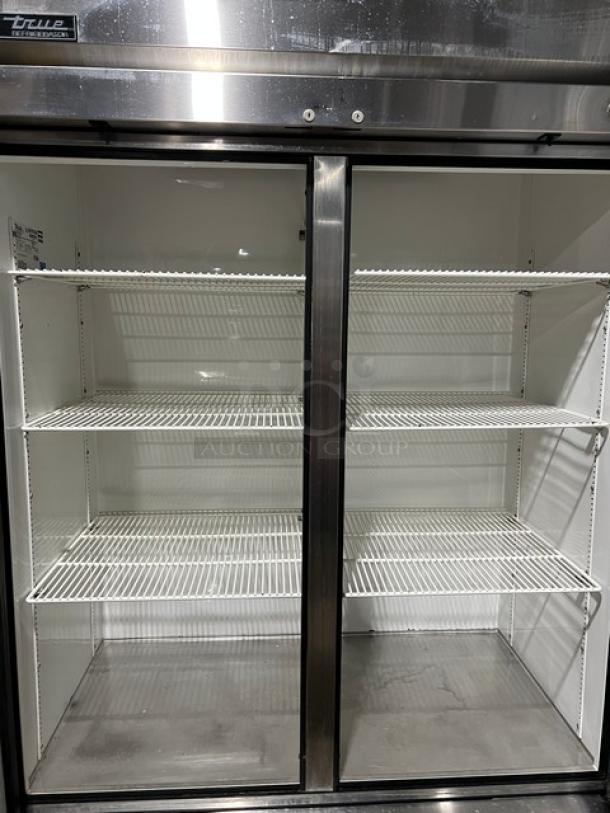 True T-49 Commercial Refrigerator, stainless steel, 2-door, Energy Star, poly-coated racks, on casters, model: T-49.