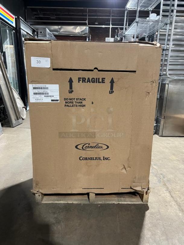 New Cornelius Nitropro Mini 2290 beverage dispenser in original packaging. Model: NITROPRO MINI 2290, SN: 74A2251NM064, 115V.