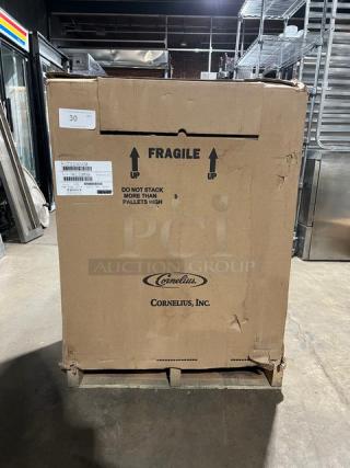 New Cornelius Nitropro Mini 2290 beverage dispenser in original packaging. Model: NITROPRO MINI 2290, SN: 74A2251NM064, 115V.