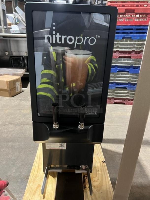 Cornelius Nitropro Mini Series black countertop cold brew dispenser, new, model NITROPRO MINI 2290, 115V, dual taps.