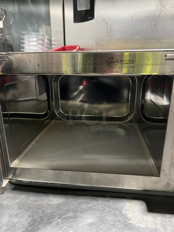 Amana RCS10TS commercial stainless steel microwave, late model 2021, digital controls, stackable, electric, excellent condition.