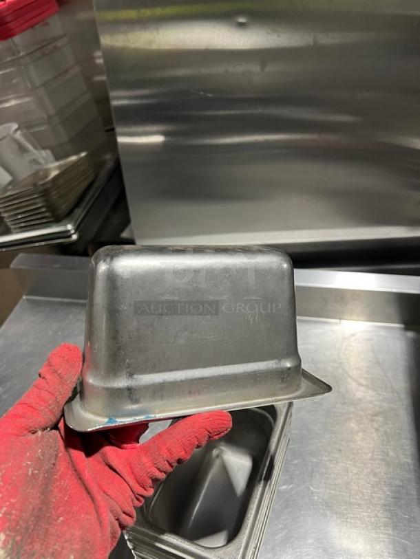 Vollrath Super Pan V Series 1/9-size stainless steel pan, model 30942, 4" deep, excellent condition, durable and versatile.