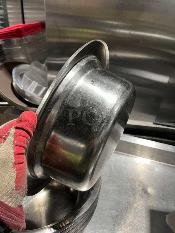 Commercial stainless steel oval food pan, gently used condition, shown with a durable, polished finish.