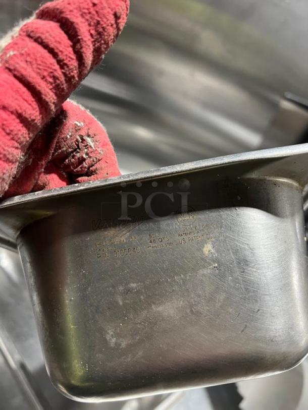Vollrath Super Pan Series Stainless Steel Pan, 4.8 Qt, Model 3100040, 3.5" Deep. Commercial use, with visible markings.