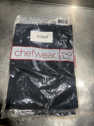 Chefwear black chef pants, model CW1620-CW50, new condition, one size fits all, packaged with brand label visible.