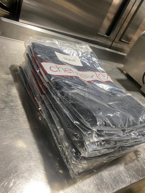 New Chefwear Chef Pants, model CW1620-CW50, black, one size fits all, in original packaging.