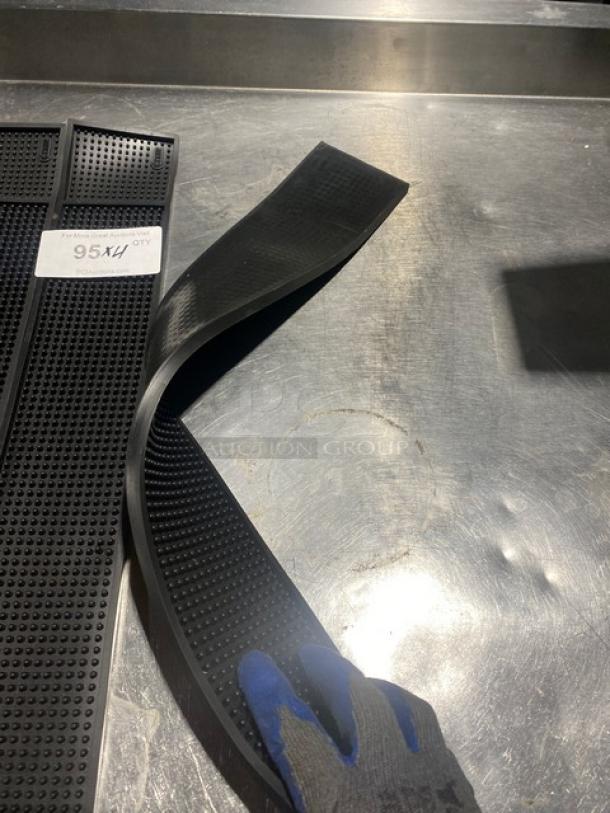 Cocktailor commercial black non-slip bar mat, durable rubber, textured surface, excellent condition, label "95A4 qty".
