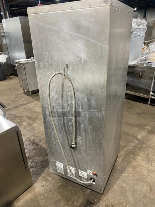 Metro C5-1 Series glass door heated proofing cabinet, model C519-CFC-U, 120V, on casters, with universal pan slide.