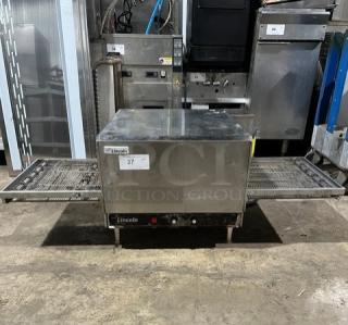 Lincoln Model 1301 stainless steel countertop conveyor oven on legs, 208V, 1 Phase. Serial Number 1311230000386.