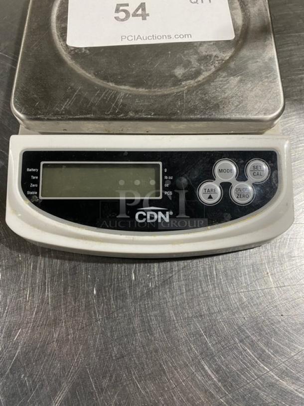CDN Commercial 22 lb. Digital Weight Scale, Model SD2206. Features include tare and calibration buttons. Used condition.