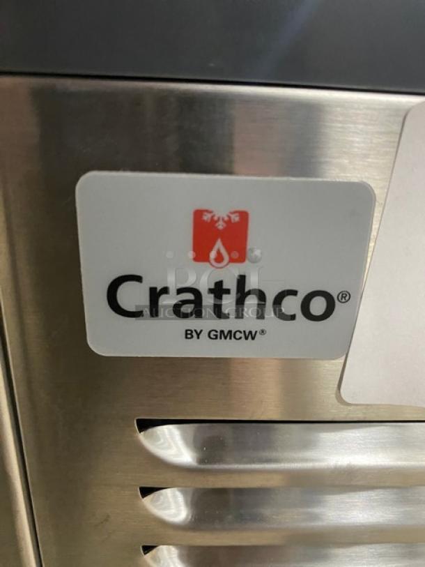 Crathco stainless steel refrigerated beverage dispenser, model CS2E1D16, 120V, 2018, in excellent condition.