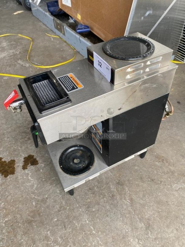 Bunn CWTF35 commercial coffee brewer with 4 warmer plates, hot water dispenser, heavy-duty brew basket, model CWTF35.