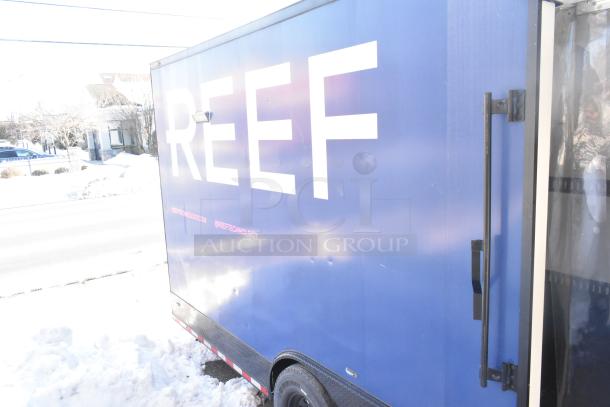 Southern Dimensions Shell Food Trailer in blue, ready for outfitting. Equipped with Kenmore chest freezer, Sub Zero insulation panels. Clear title.