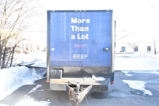 Southern Dimensions Shell Food Trailer, blue exterior, ready for equipment. Features Kenmore freezer, Sub Zero panels. Clear title.