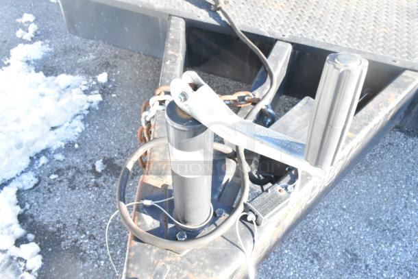 Southern Dimensions Shell Food Trailer hitch assembly, showcasing heavy-duty construction and attachment chains.