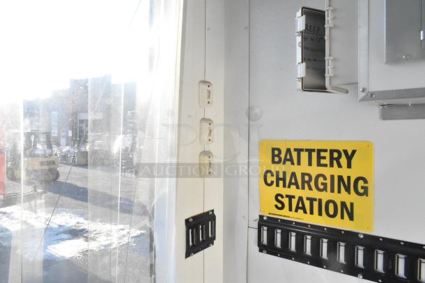 Southern Dimensions Shell Food Trailer interior. Includes battery charging station, Kenmore chest freezer, sub-zero panels.