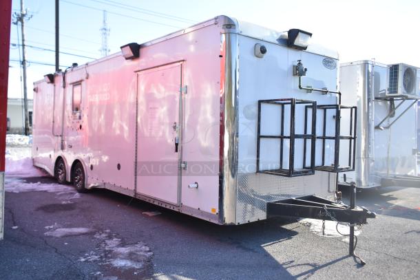 ATX 28' unbranded cold food & beverage trailer, equipped with commercial-grade appliances, ready for use.