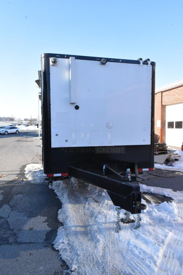 Unbranded cold food and beverage trailer, 2021 model, fully equipped with commercial-grade appliances, clear title included.