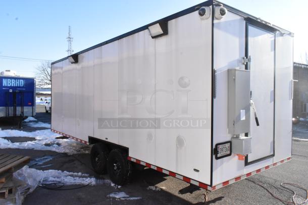 Unbranded 2021 cold food & beverage trailer, equipped with commercial-grade equipment, white exterior, clear title.