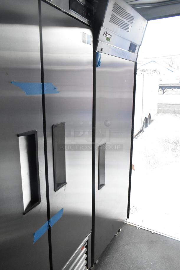 Unbranded outfitted retail trailer with Turbo Air and True coolers, sinks, and POS system. New, versatile layout. Clear title.