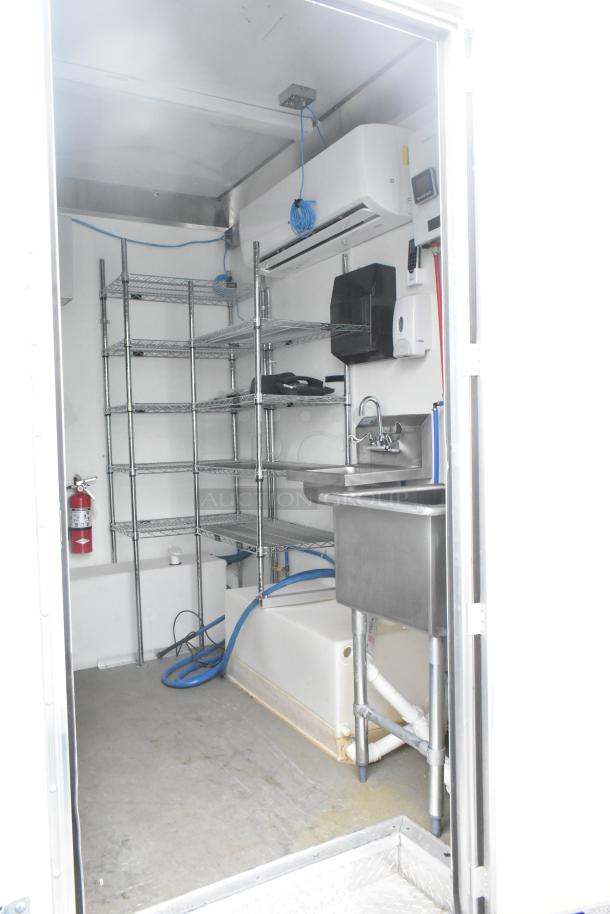 Brand new 2021 Nationwide 24' shell food trailer, with Gree AC, sinks, shelves, ready for custom mobile kitchen. Clear title.