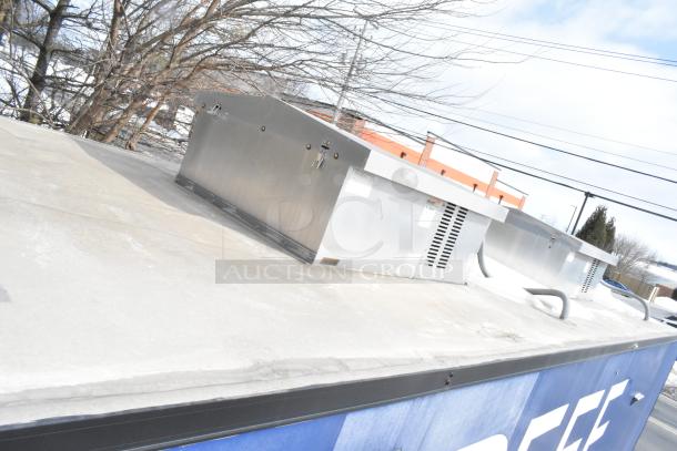 2020 Southern Dimensions 8.5' x 24' insulated trailer used as mobile walk-in cooler, roof view with cooling unit.