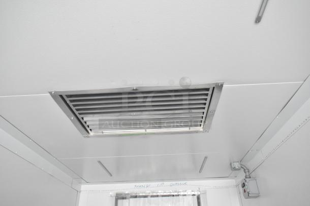 Interior view of 2020 Southern Dimensions 8.5' x 24' insulated trailer, showing vent system on ceiling.
