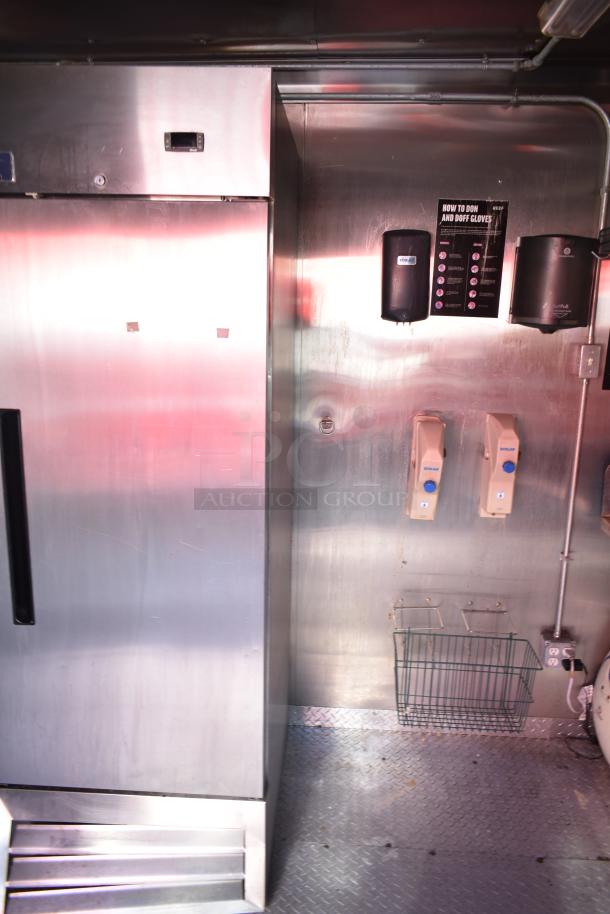 2020 Continental Cargo 8.5' x 28' mobile kitchen trailer with stainless steel appliances, hood system, and Ansul fire suppression.