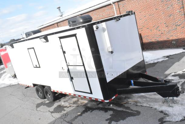 2021 Southern Dimensions 8.5' x 24' enclosed cold food and beverage trailer, white with black trim, excellent condition.