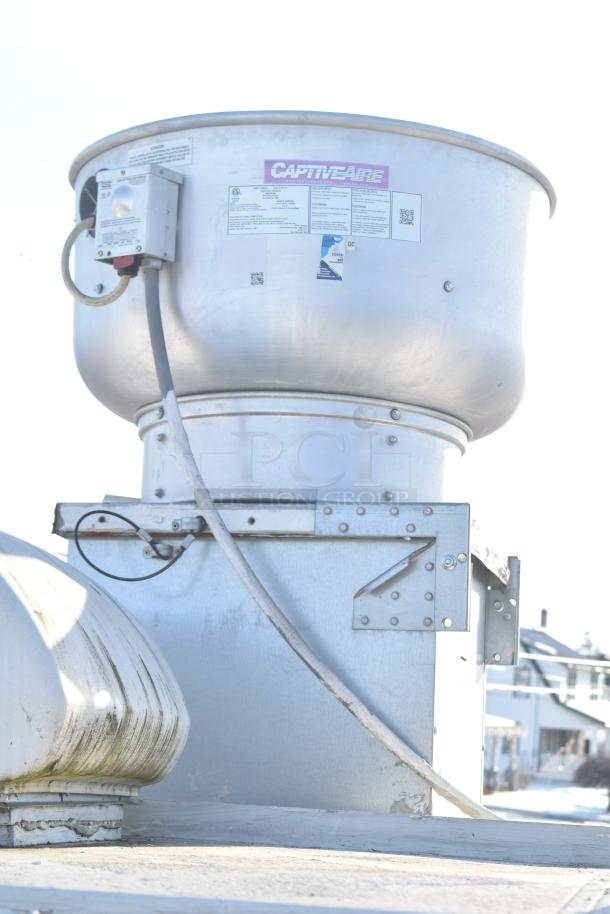 CaptiveAire grease hood vent on Rock Solid Cargo food trailer, showcasing professional-grade kitchen exhaust system.