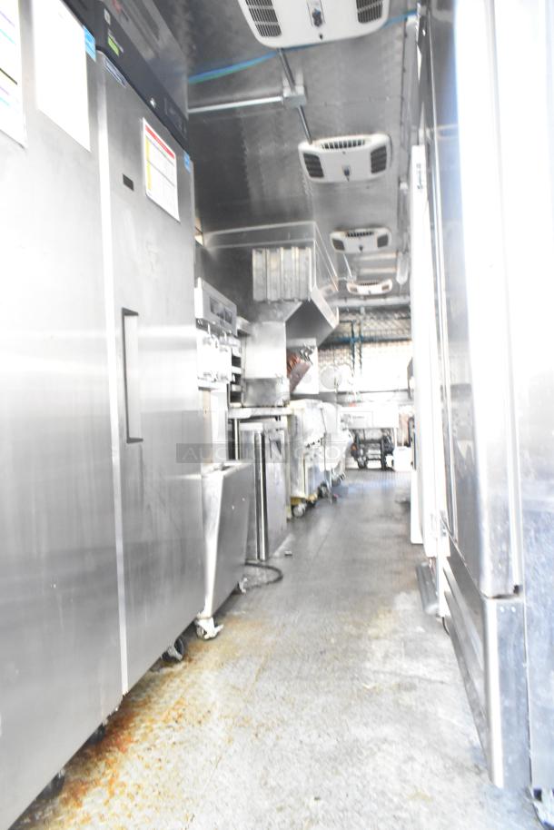 28' Wendy's fast food trailer with commercial kitchen, including CaptiveAire hood, Liebherr coolers, Taylor grill; tested working.