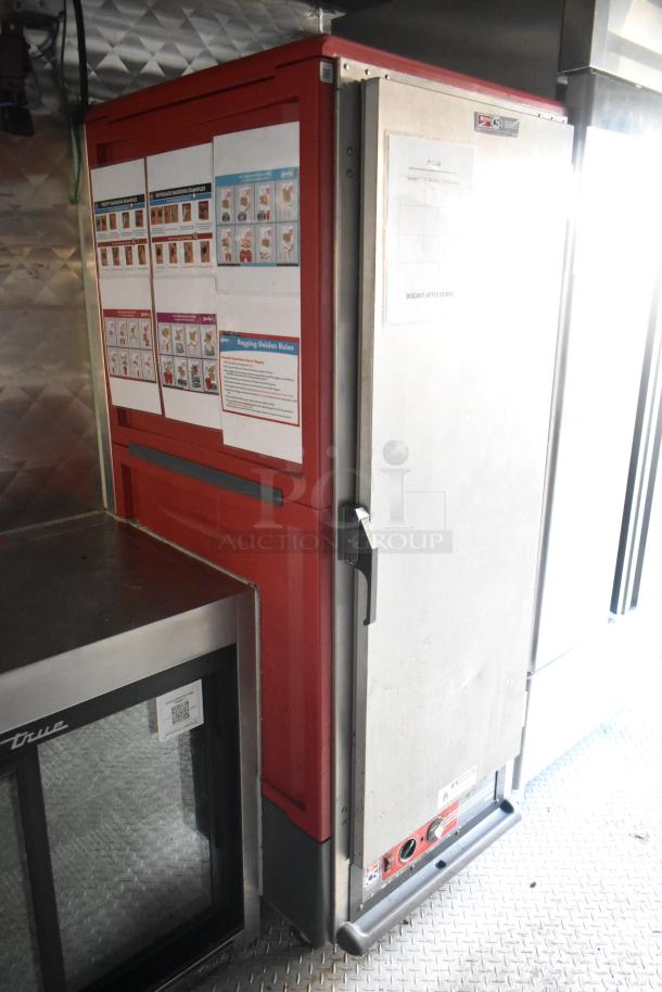 28' Wendy's mobile kitchen trailer with commercial-grade equipment, True merchandiser, and instructional labels. Clear title.