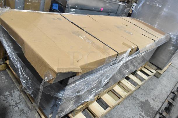 Brand new Hoshizaki CR110A commercial chef base in packaging, 4 drawers, 115 volts, 1 phase, on wooden pallet.