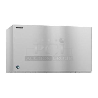 Brand new Hoshizaki KM-1601SWJ commercial ice machine head, 1660 lb/24 hr, crescent cube, 208-230V, 1 phase.