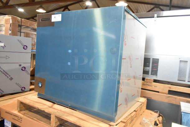 Brand new 2026 Hoshizaki KMS-1402MLJ ice machine head, 115-120V, 1 phase, protective film intact, on a pallet.