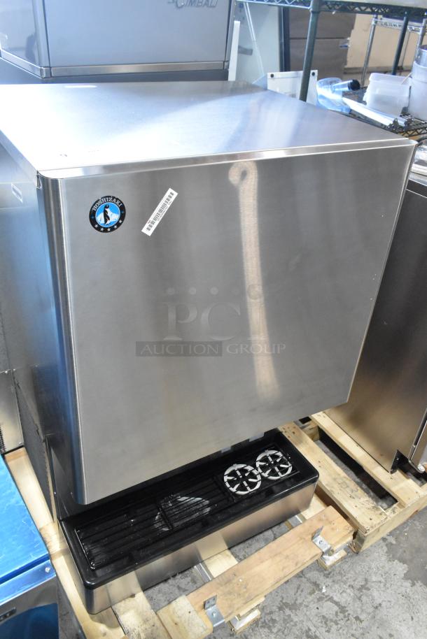 Brand new Hoshizaki DCM-500BAH-OS countertop water and nugget ice dispenser, 40 lb storage, visible model sticker.