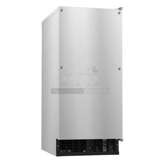 Brand new Hoshizaki AM-50BAK-DS undercounter ice machine, 54 lbs/day, 115V, 1 phase, stainless steel, commercial use.