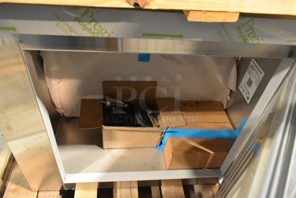 Brand new 2025 Hoshizaki UR36B single-door undercounter cooler, 115 Volts, 1 Phase, in original packaging with parts.