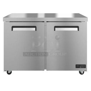 Brand new 2025 Hoshizaki VUR48A Valiance 2-door undercounter cooler, 115 volts, 1 phase, brushed stainless steel finish.