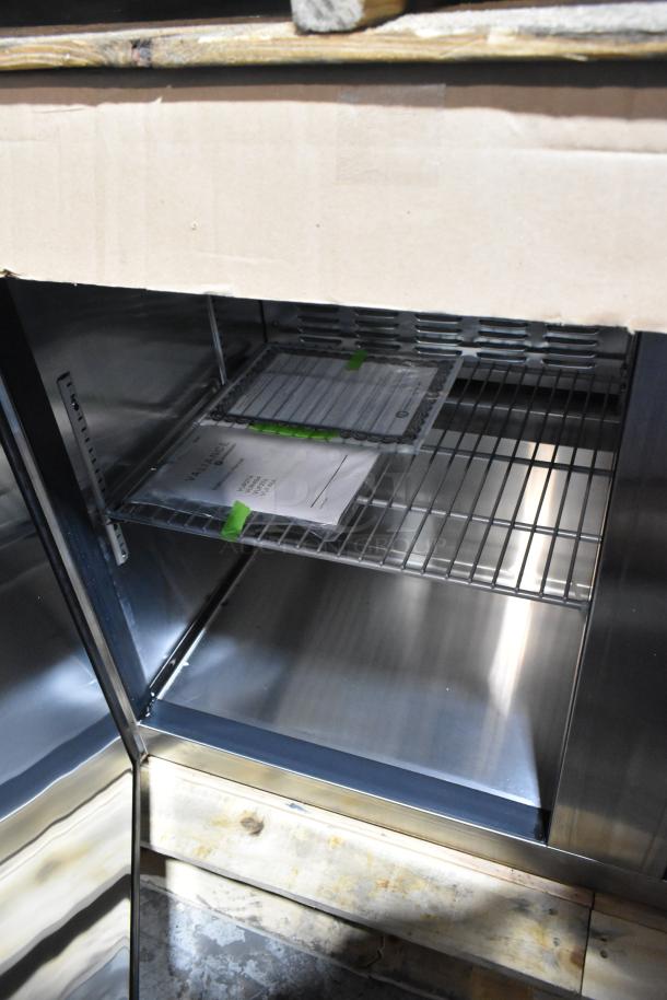 Brand new 2025 Hoshizaki VUR48A Valiance commercial 2-door undercounter cooler, 115V, stainless steel interior, manuals included.