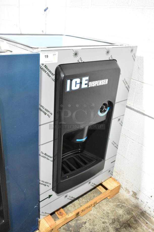 Brand new 2025 Hoshizaki DB-200H ice dispenser, 200 lb storage, bucket fill. Features 115 volts, 1 phase.