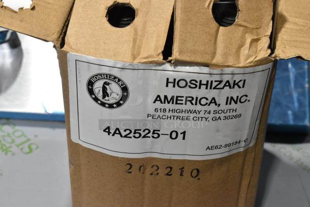 Brand new Hoshizaki DB-200H commercial ice dispenser box. Model number 4A2525-01, 200 lb storage, 115V, 1 phase.