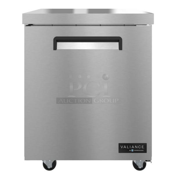 Brand new 2026 Hoshizaki SR48B-18M VUR27A stainless steel undercounter cooler with single door, 115V, 1 Phase.