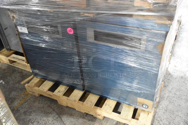 Brand new 2026 Hoshizaki UR48B cooler, 2-door undercounter, 115V, scratch and dent, in packaging, on pallet.