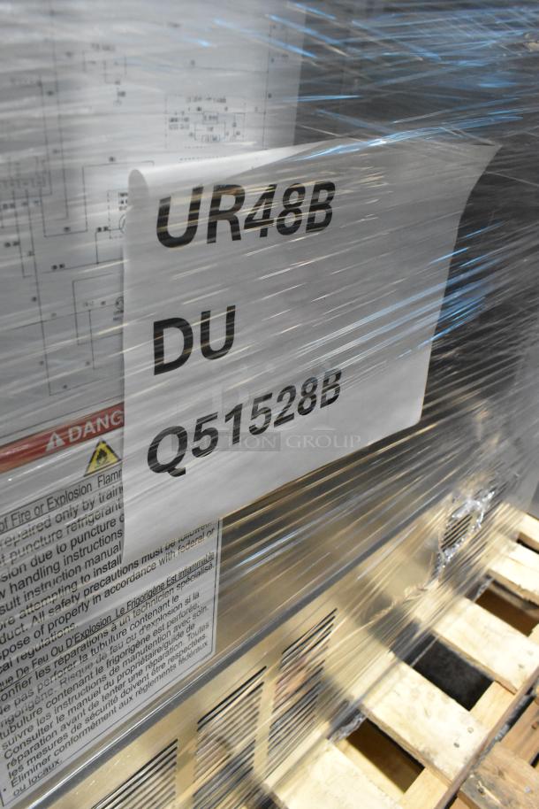 Brand new Hoshizaki UR48B 2-door undercounter cooler, 115V, 1-phase, in scratch and dent condition, wrapped for shipment.