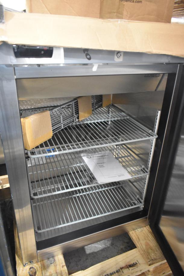 Brand new 2026 Hoshizaki HR24C single door undercounter cooler; minor scratches and dents; 115V, 1 Phase; includes manual.